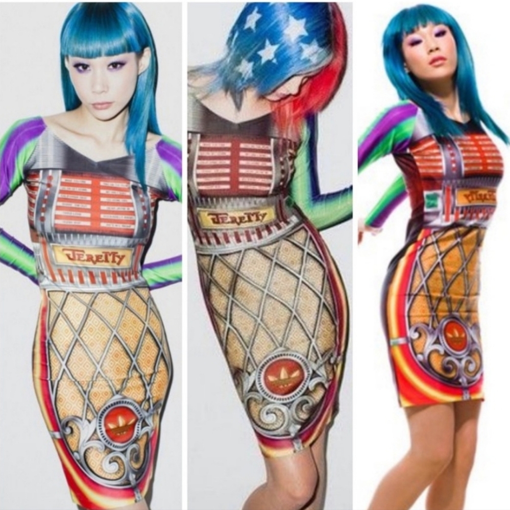 Jeremy Scott x Adidas Colorful Graphic Mini Dress